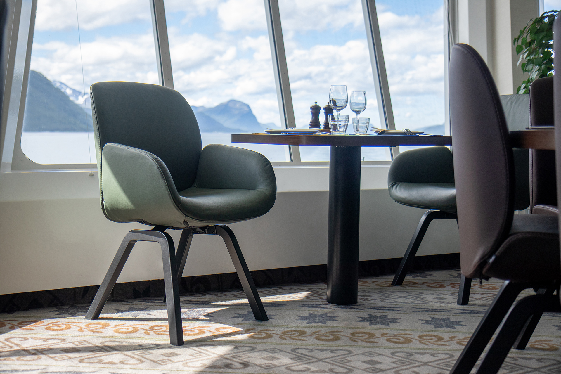 Stressless Bay dining chair onbard Hurtigruten